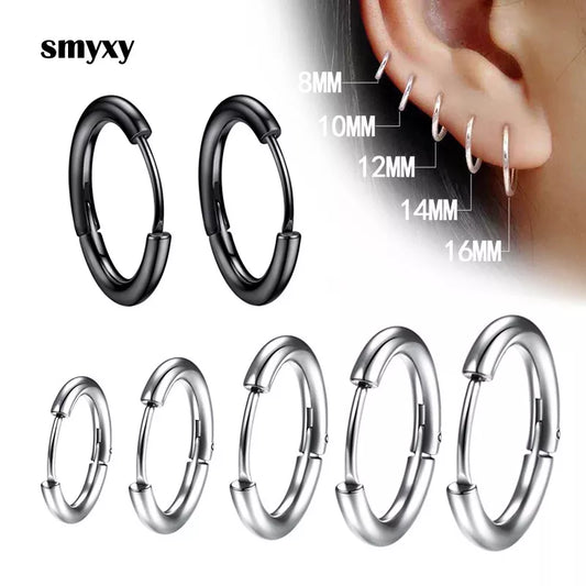 1 pair Women/Man Stainless Steel Small Hoops Earring
