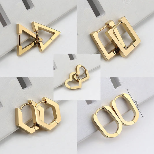 3 Color Mini Geometric Earrings