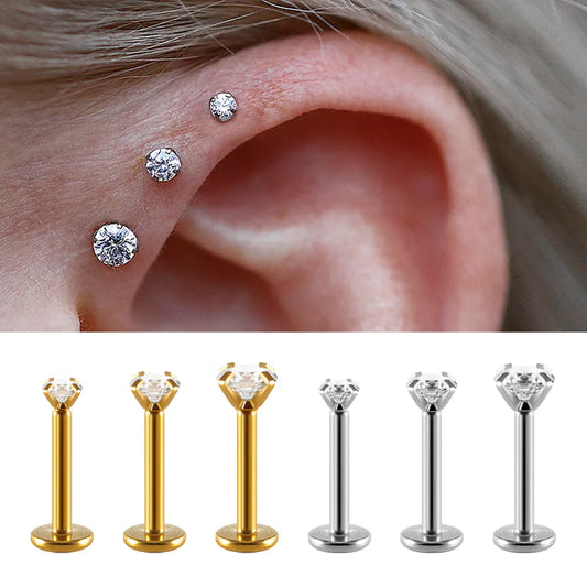 2PC Labret Tragus Stud Earrings